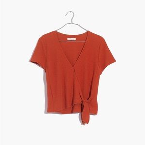 Madewell Texture & Thread Wrap-Tie Top